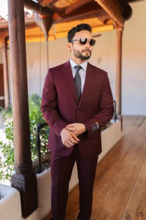 Traje Vino Formal para Hombre