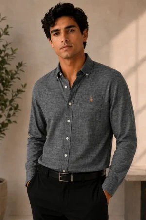 Camisa de vestir manga larga U.S. Polo Assn. gris