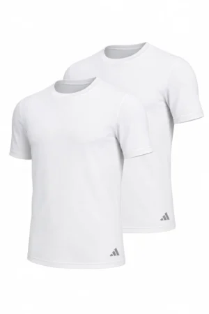 Paquete de 2 camisetas básicas de algodón Adidas color blanco