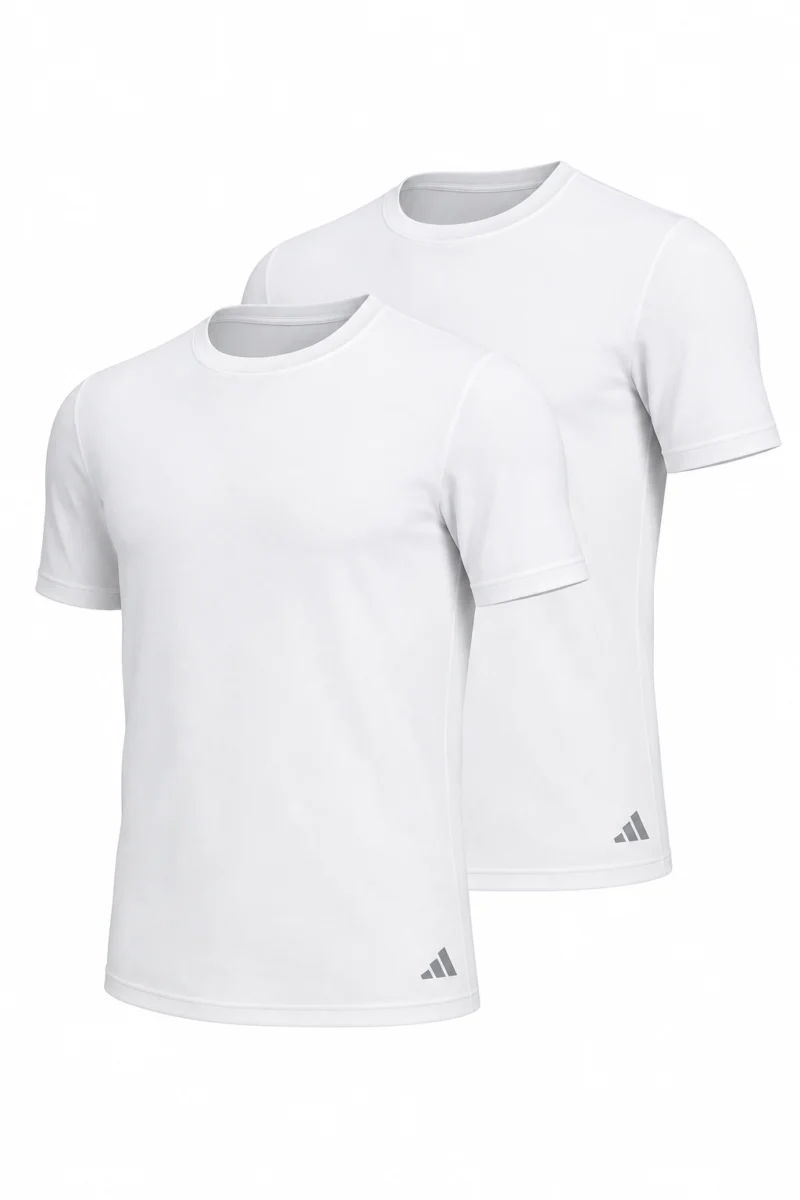 Paquete de 2 camisetas básicas de algodón Adidas color blanco