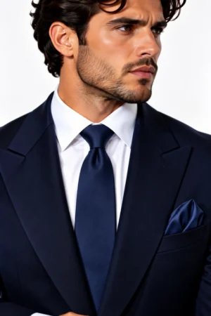 Corbata de satín lisa Brand Q color azul marino