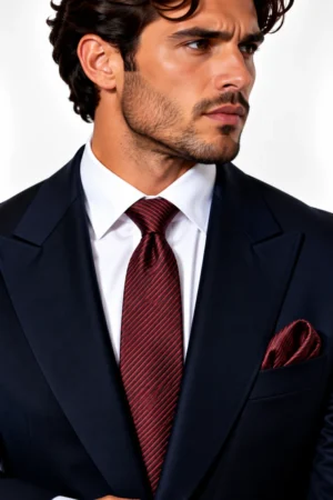 Corbata de satín a rayas Brand Q color rojo vino