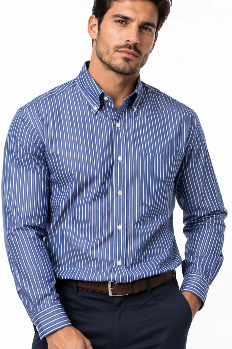 Camisa manga larga Brooks Brothers a rayas azul