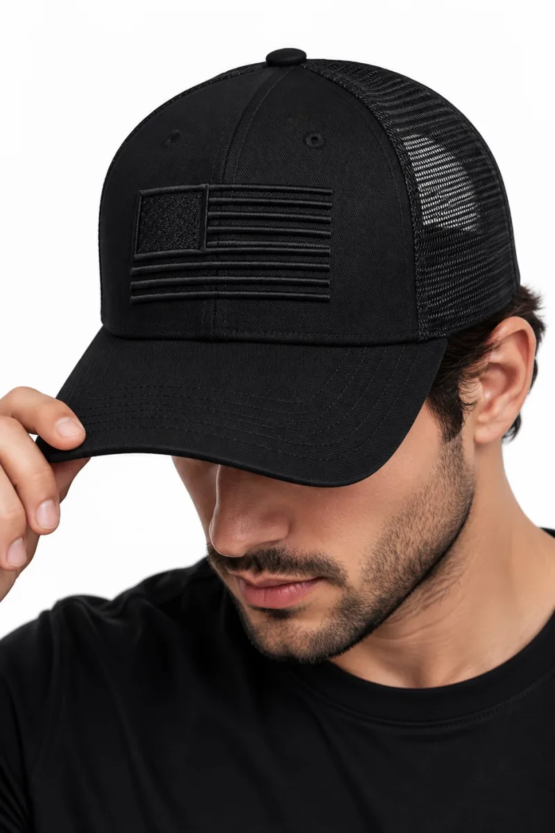 Gorra Trucker con Bandera Columbia color negro