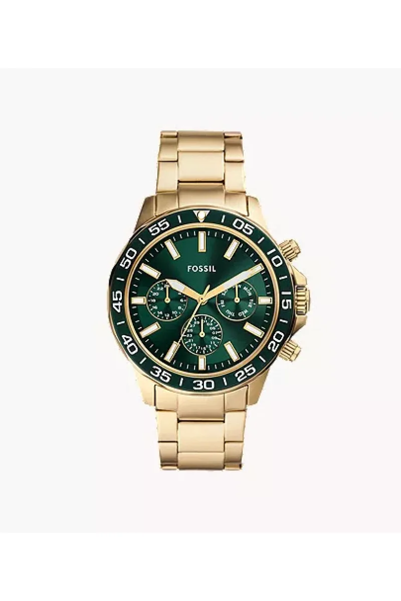 Reloj Fossil de acero modelo BQM2493 color oro con verde