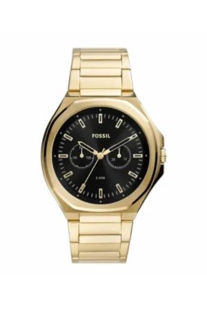Reloj Fossil de acero modelo BQM2611 color oro con negro