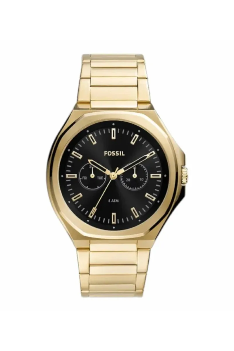 Reloj Fossil de acero modelo BQM2611 color oro con negro