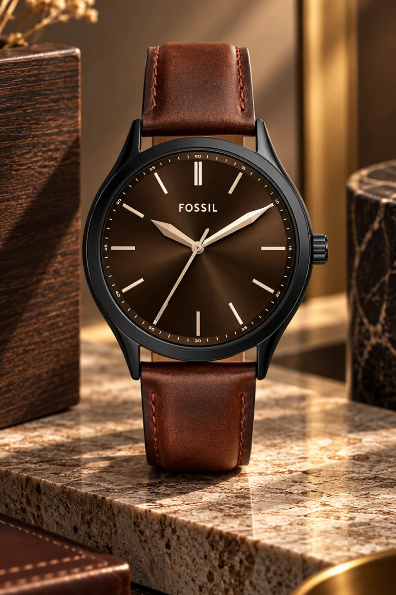 Reloj Fossil de cuero modelo BQM2891 color café