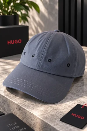 Gorra con Logo HUGO Hugo Boss color azul grisáceo