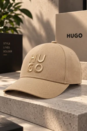 Gorra con Logo HUGO Tonal Hugo Boss color beige