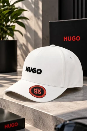Gorra con Logo HUGO y Parche Rojo Hugo Boss color blanco