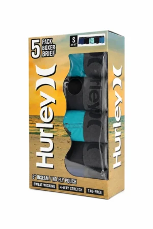 Paquete de 5 bóxers de poliéster Hurley en su caja