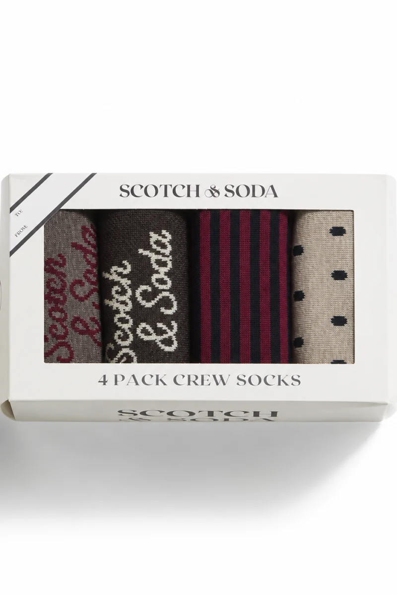 Paquete de 4 calcetas de algodón Scotch & Soda en caja de regalo