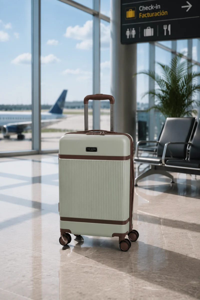 Maleta carry on rígida Ted Baker color verde salvia