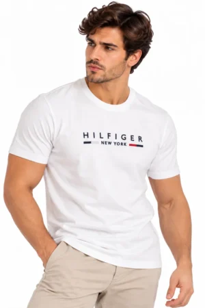 Camiseta Tommy Hilfiger de algodón blanca con logo Hilfiger New York