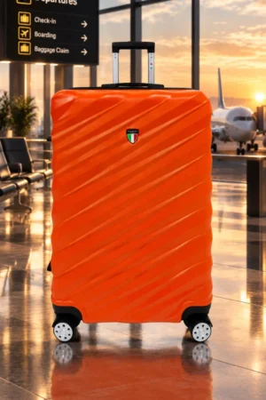Maleta carry on rígida Tucci color naranja