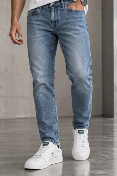Jeans Original Penguin stretch slim fit color azul